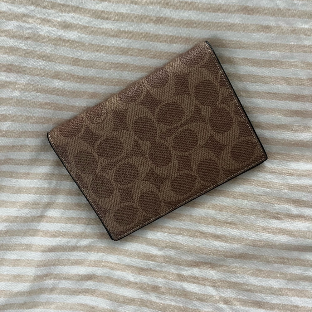Coach Logo Brown and Tan Leather Wallet